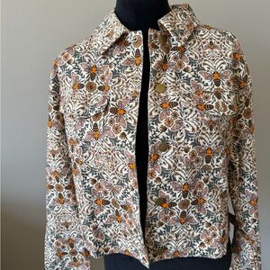 Sm Wardrobe Playful Bumble Bee Floral Button Jacket Medium
